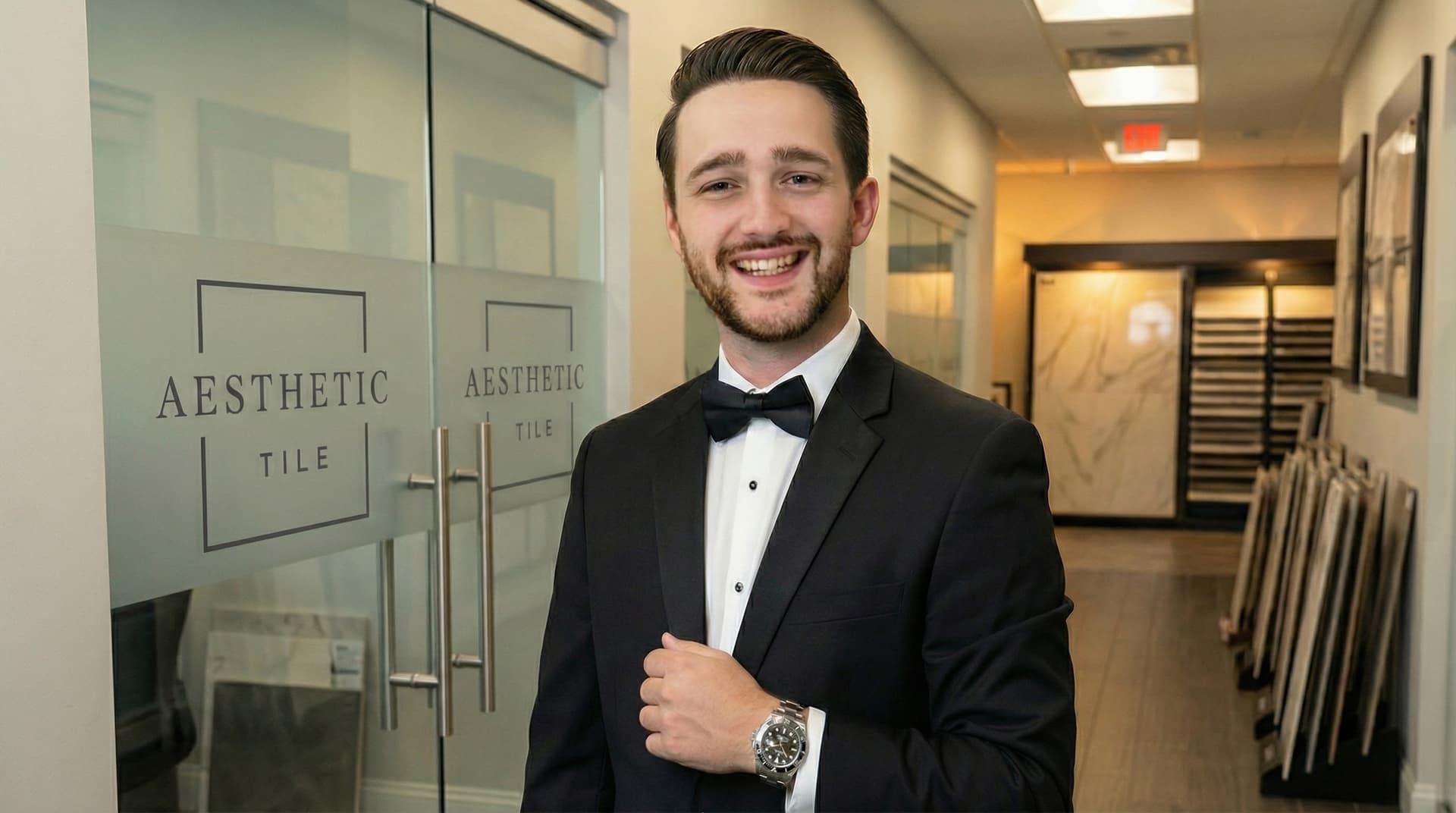 Brad from Aesthetic Tile professional photo at The Tile Shop Orlando showroom as featured contractor Central Florida tile expert