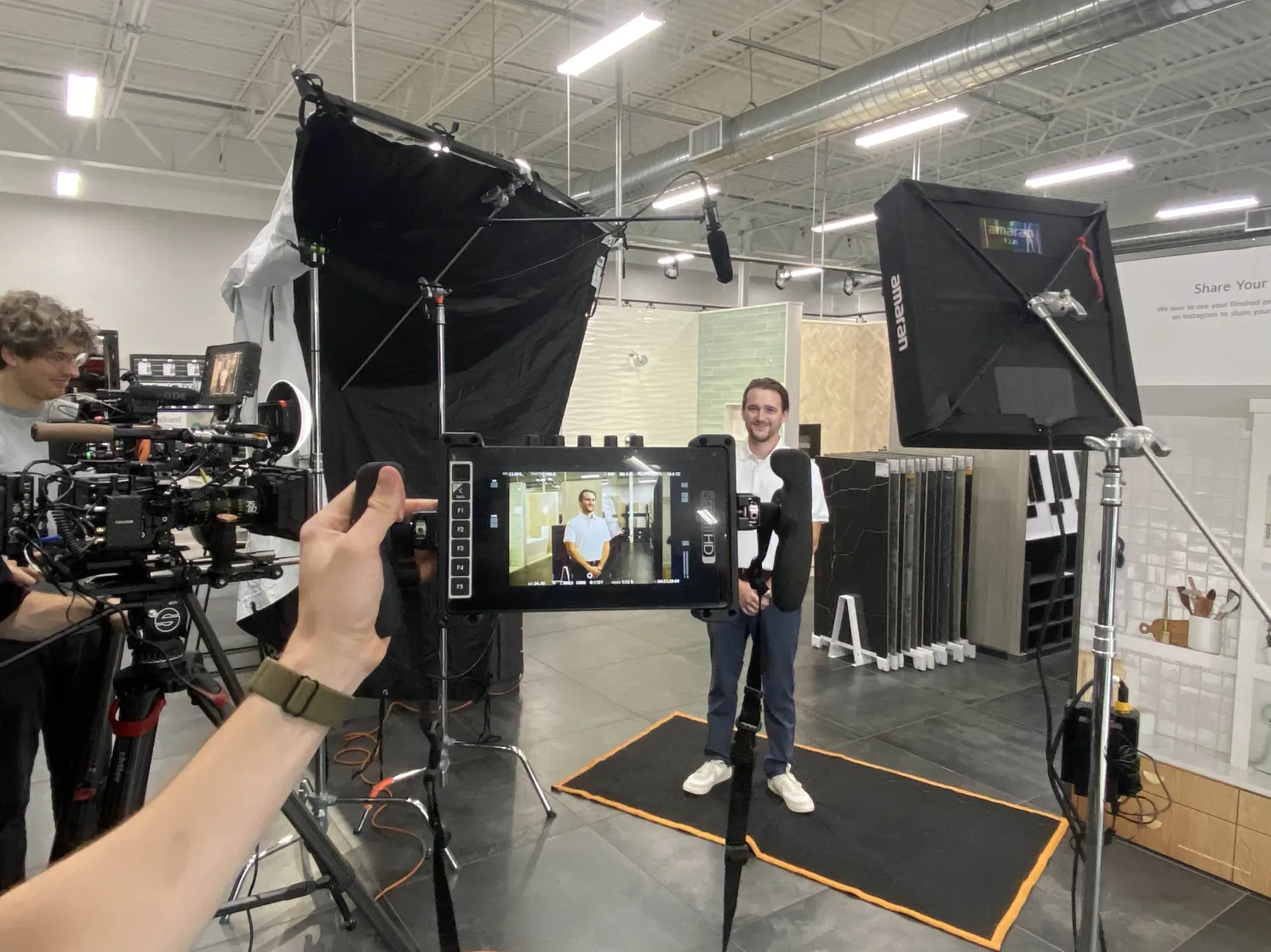 Aesthetic Tile Brad Fleitz behind the scenes at The Tile Shop Orlando showroom Central Florida tile contractor Clermont Groveland Winter Garden