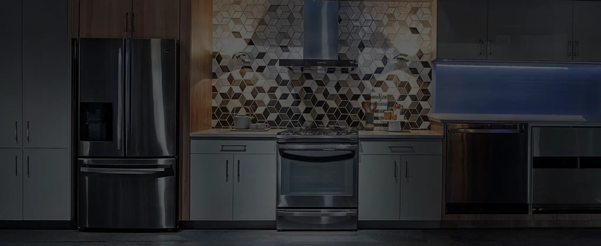 Aesthetic Tile team installing a kitchen backsplash tile in Central Florida home