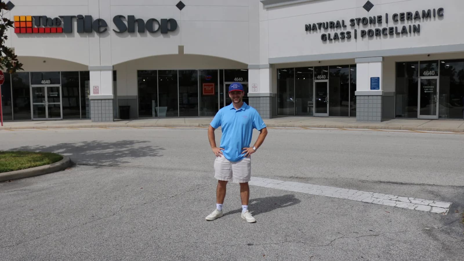 Brad Fleitz of Aesthetic Tile standing in front of The Tile Shop in Orlando, Florida